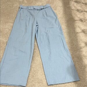 Haute Monde Sky Blue Wide-Leg Trousers